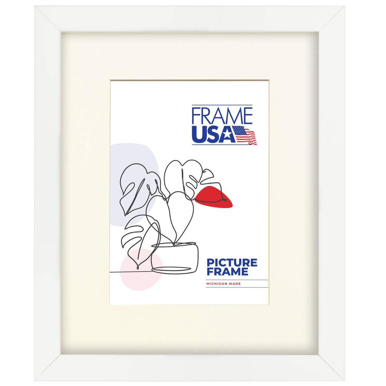 Frame USA Corporate Thin White Satin Single Image Picture Frame with Mat